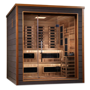 Golden Designs Karlstad 6 Person Outdoor - Indoor PureTech™ Hybrid Full Spectrum Sauna (GDI - 8226 - 01) - Grand Alfresco