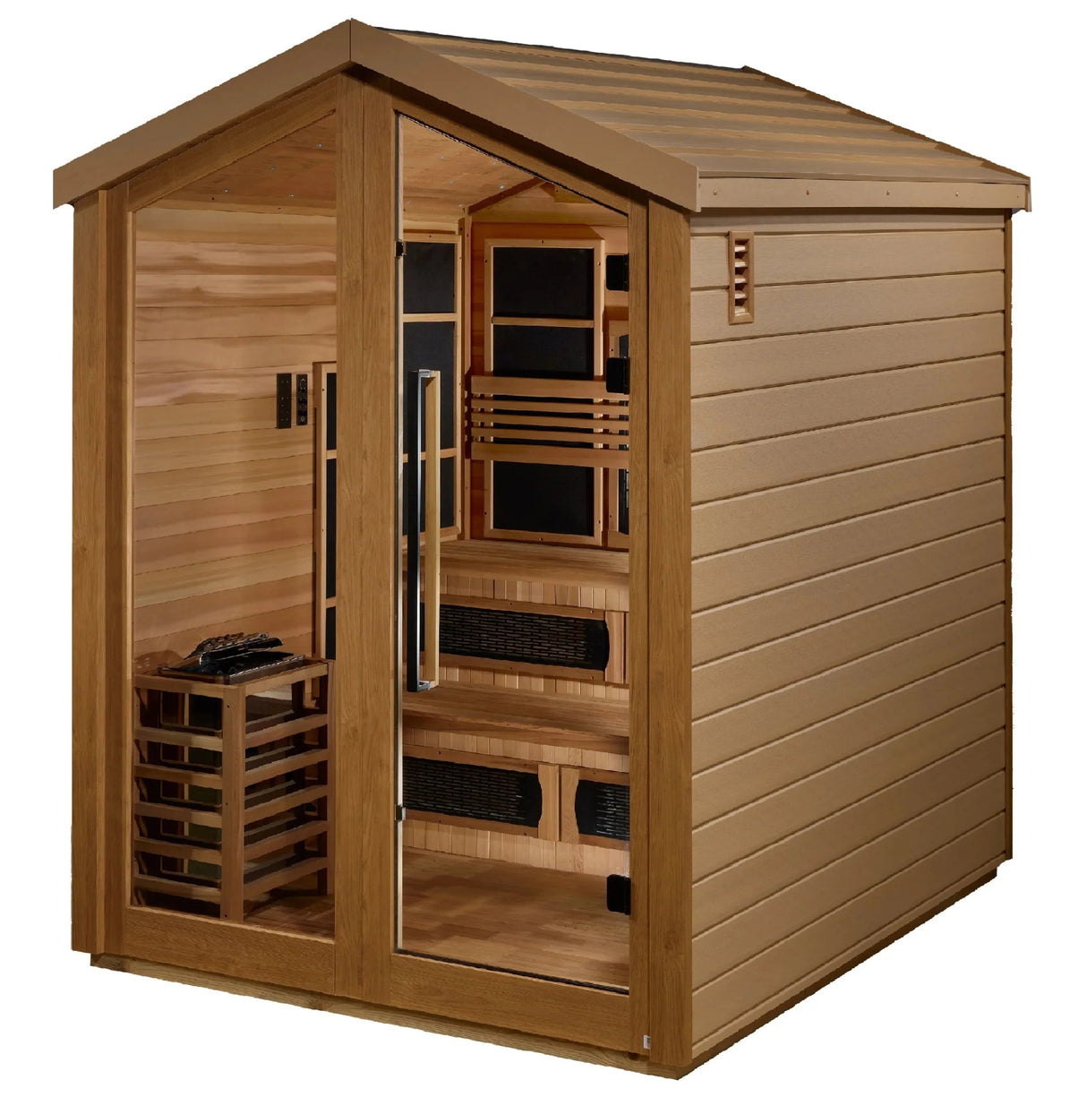 Golden Designs Kaskinen 6 Person Hybrid Outdoor Sauna (GDI - 8526 - 01) - Grand Alfresco