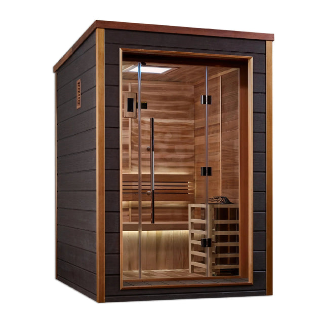 Golden Designs Narvik 2 Person Outdoor - Indoor Traditional Sauna (GDI - 8202 - 01) - Grand Alfresco