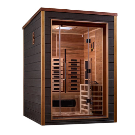 Golden Designs Nora 2 Person Outdoor - Indoor Hybrid Full Spectrum Sauna (GDI - 8222 - 01) - Grand Alfresco