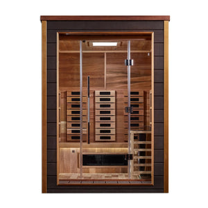 Golden Designs Nora 2 Person Outdoor - Indoor Hybrid Full Spectrum Sauna (GDI - 8222 - 01) - Grand Alfresco