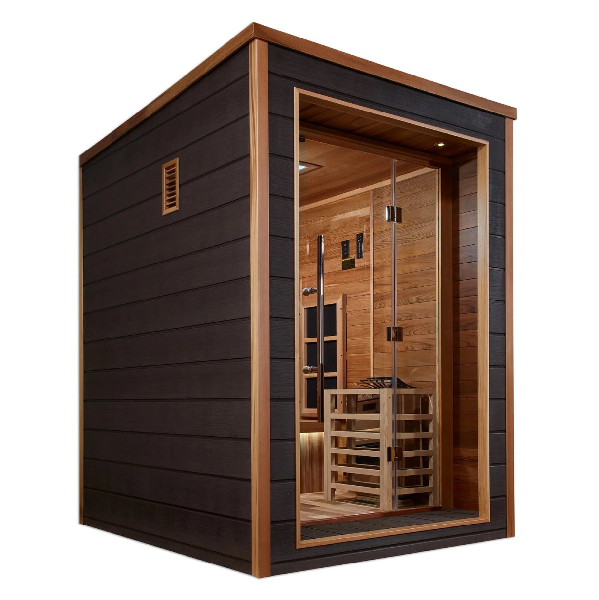 Golden Designs Nora 2 Person Outdoor - Indoor Hybrid Full Spectrum Sauna (GDI - 8222 - 01) - Grand Alfresco