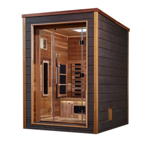 Golden Designs Nora 2 Person Outdoor - Indoor Hybrid Full Spectrum Sauna (GDI - 8222 - 01) - Grand Alfresco