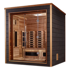 Golden Designs Visby 3 Person Outdoor - Indoor Hybrid Full Spectrum Sauna (GDI - 8223 - 01) - Grand Alfresco