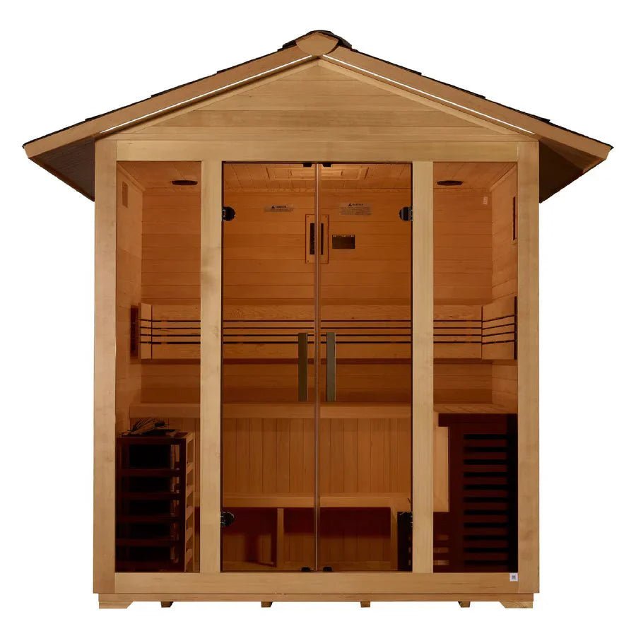 Golden Designs Vorarlberg 5 Person Traditional Outdoor Sauna - Grand Alfresco