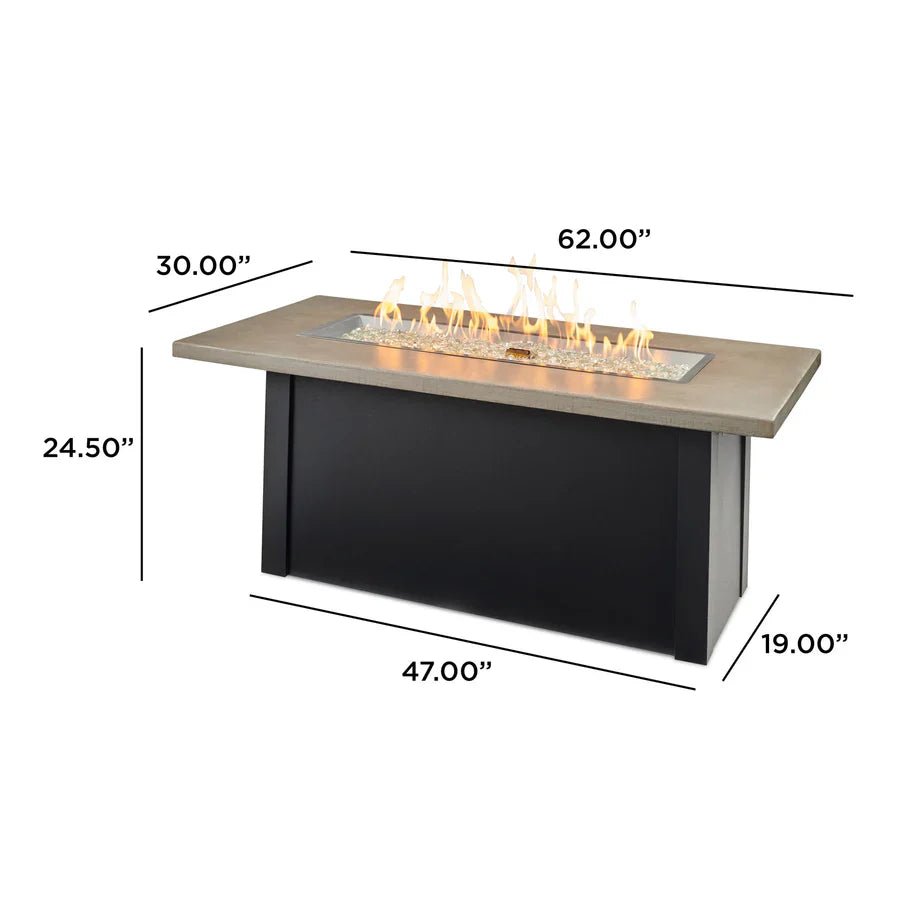 Havenwood Rectangular Gas Fire Pit Table 44" - Grand Alfresco