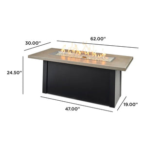 Havenwood Rectangular Gas Fire Pit Table 44" - Grand Alfresco