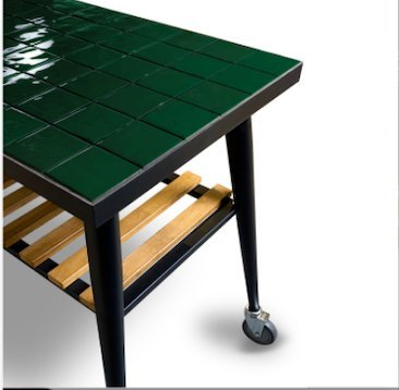 Infinity Oven Side Table 28 Green - Grand Alfresco