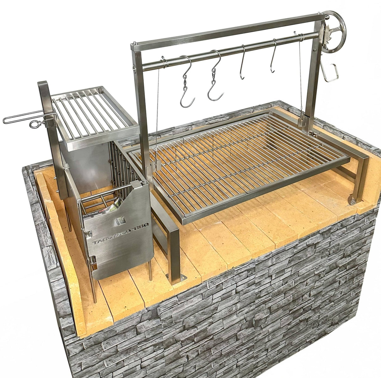 Insert Style Argentine Santa Maria Wood Fire & Charcoal Gaucho Grill - Grand Alfresco