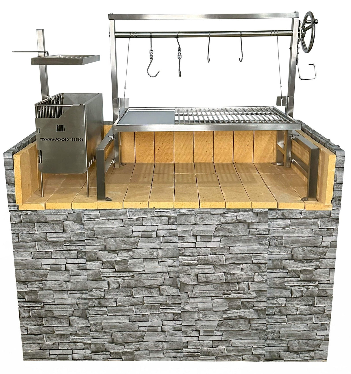 Insert Style Argentine Santa Maria Wood Fire & Charcoal Gaucho Grill - Grand Alfresco