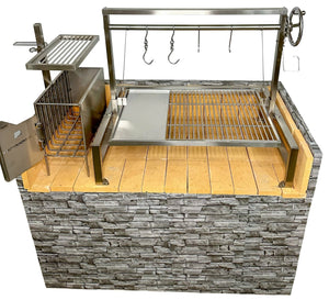 Insert Style Argentine Santa Maria Wood Fire & Charcoal Gaucho Grill - Grand Alfresco