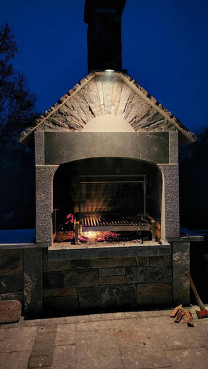 Insert Style Argentine Santa Maria Wood Fire & Charcoal Gaucho Grill - Grand Alfresco