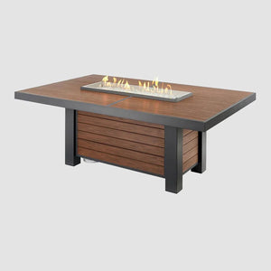 Kenwood and Brooks Linear Dining Height Gas Fire Pit Table - Grand Alfresco