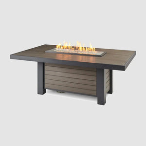 Kenwood and Brooks Linear Dining Height Gas Fire Pit Table - Grand Alfresco