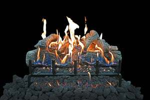 Lava Vented Front View Burner featuring GlowFire™ Logs - Grand Alfresco