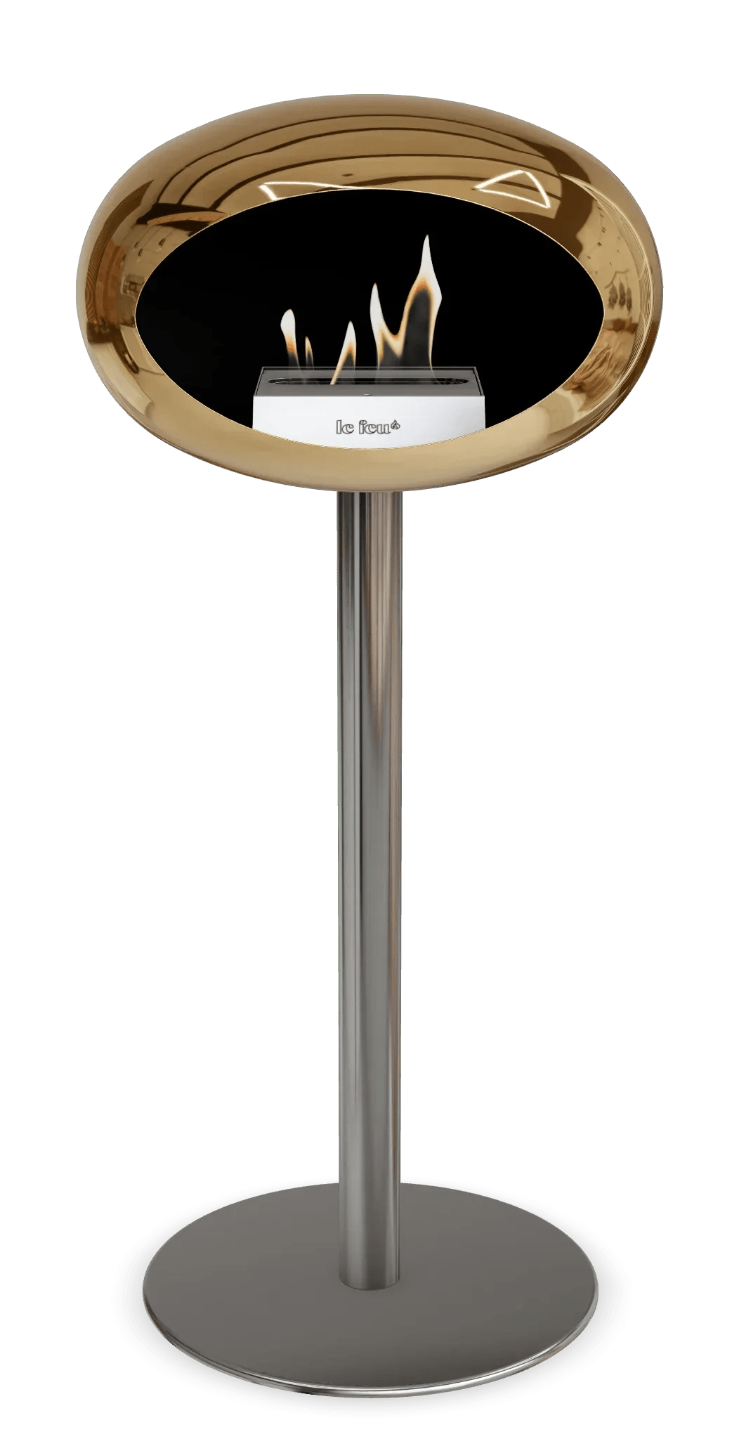 Le Feu - Dome Chromed Rose Gold Ground Steel High Pole - Fireplace - Grand Alfresco