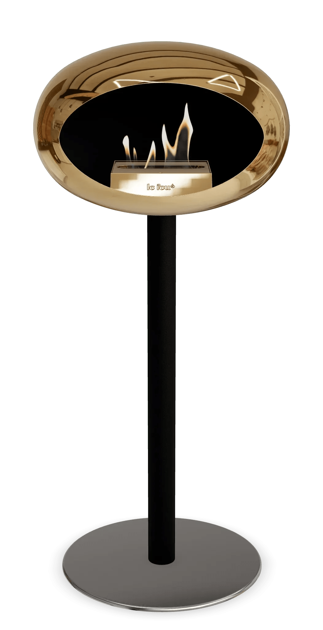 Le Feu - Dome Chromed Rose Gold Ground Steel High Pole - Fireplace - Grand Alfresco