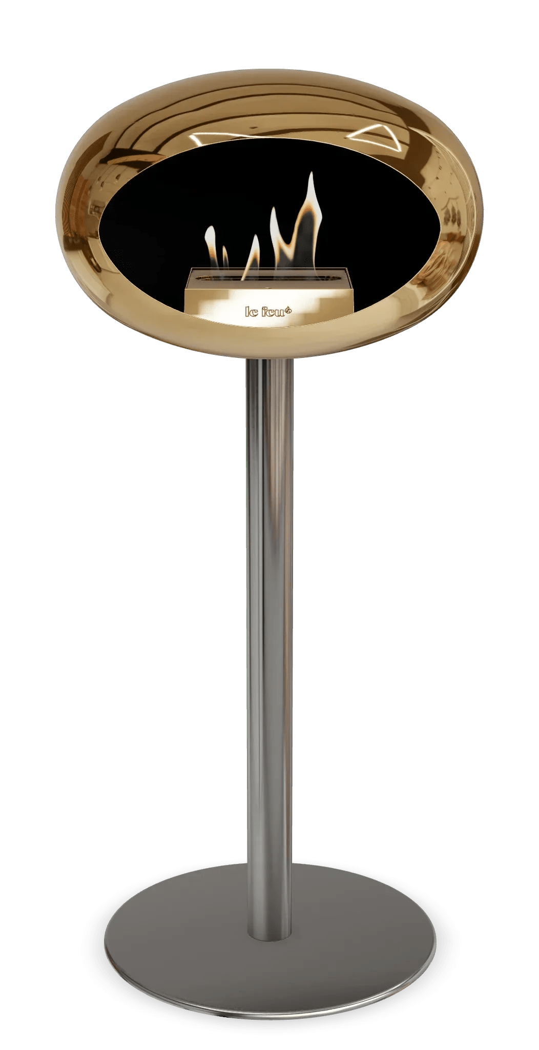 Le Feu - Dome Chromed Rose Gold Ground Steel High Pole - Fireplace - Grand Alfresco