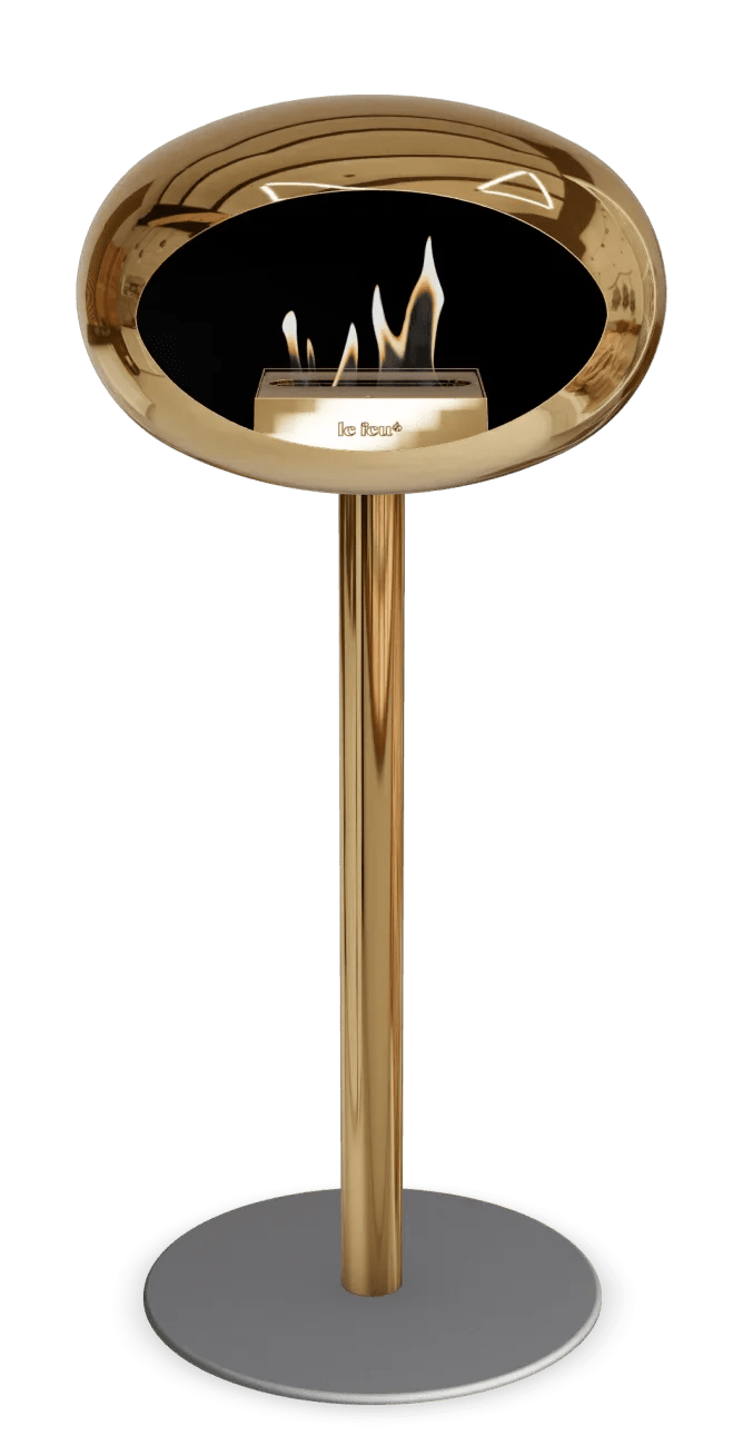 Le Feu - Dome Chromed Rose Gold Ground Steel High Pole - Fireplace - Grand Alfresco