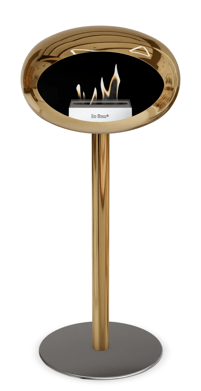 Le Feu - Dome Chromed Rose Gold Ground Steel High Pole - Fireplace - Grand Alfresco