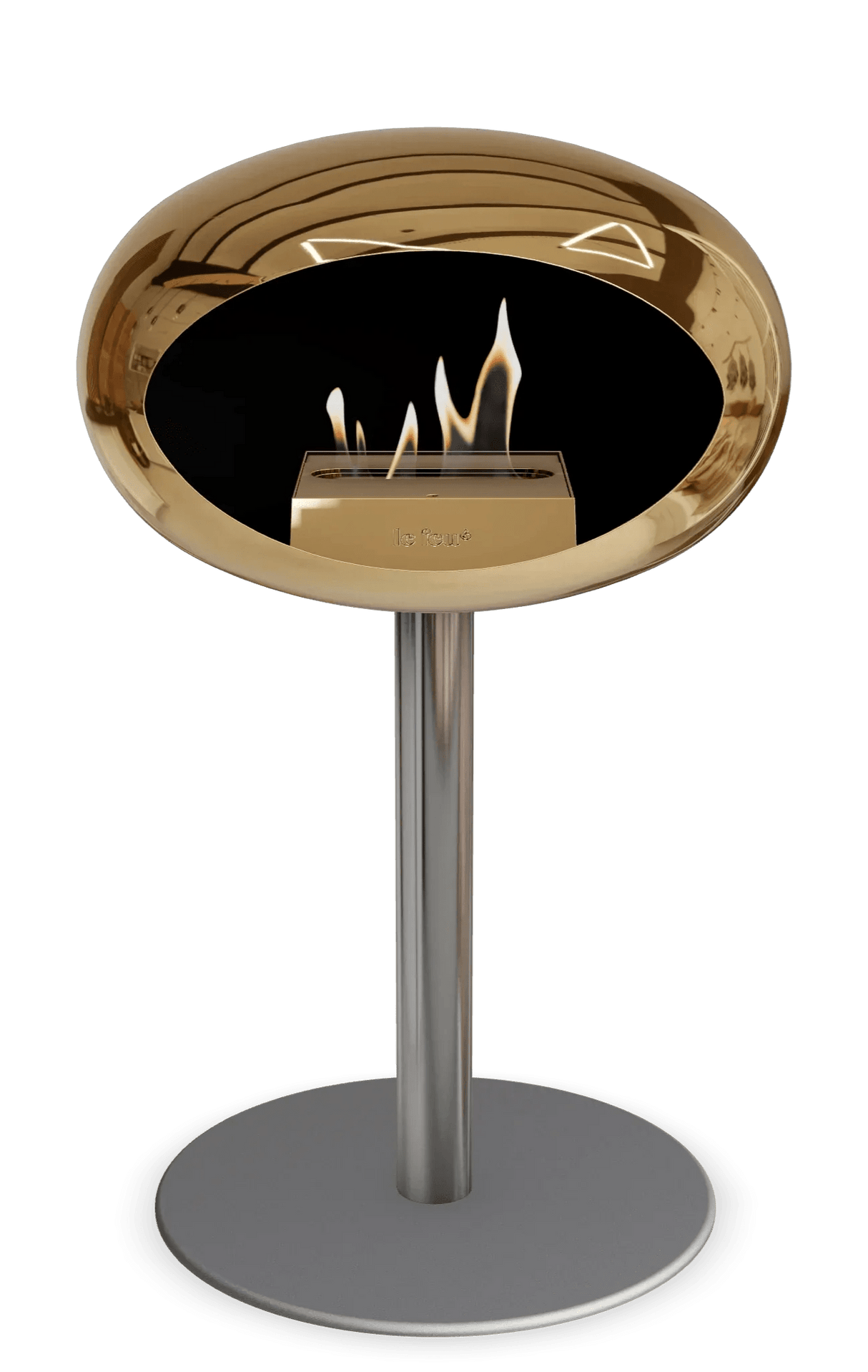 Le Feu - Dome Chromed Rose Gold Ground Steel Low Pole - Fireplace - Grand Alfresco