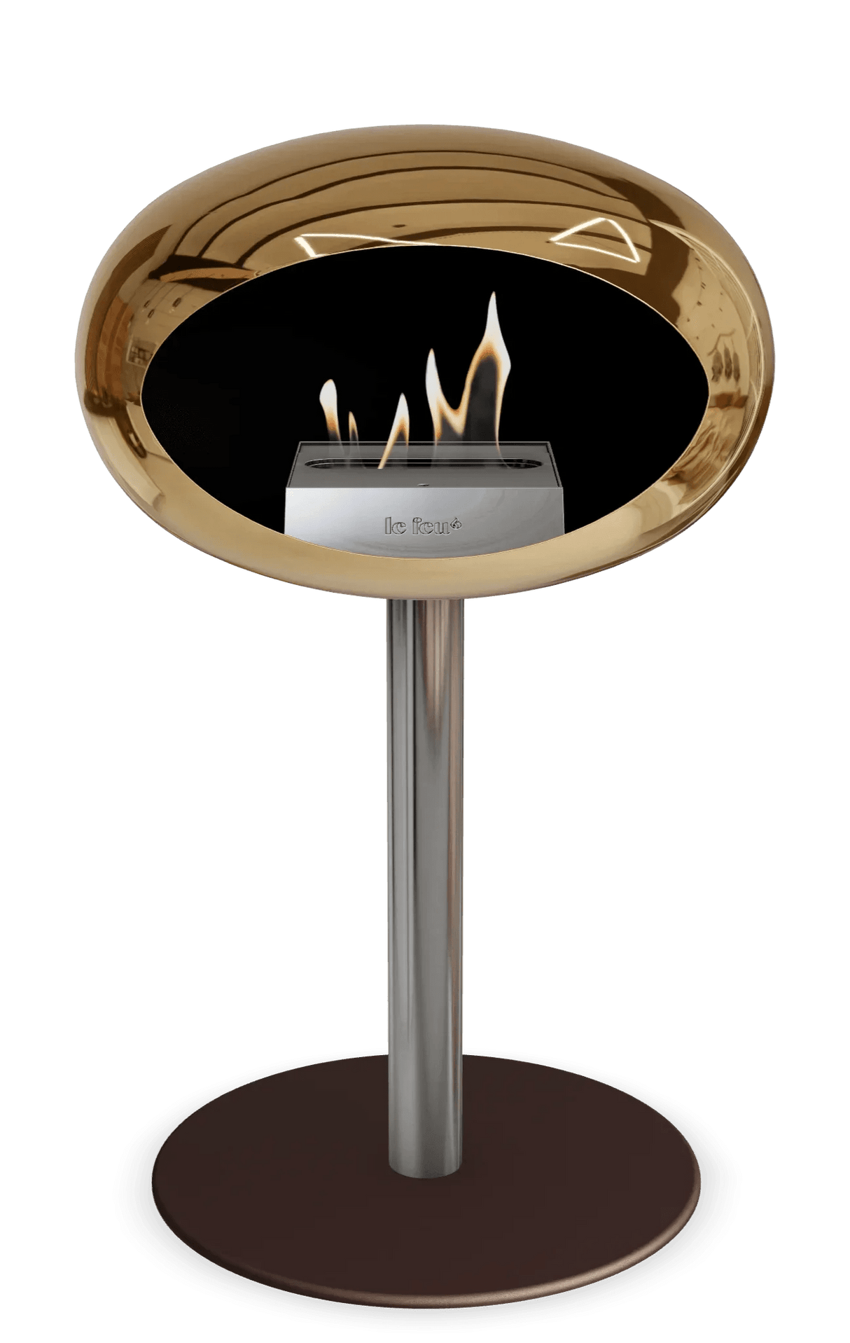 Le Feu - Dome Chromed Rose Gold Ground Steel Low Pole - Fireplace - Grand Alfresco