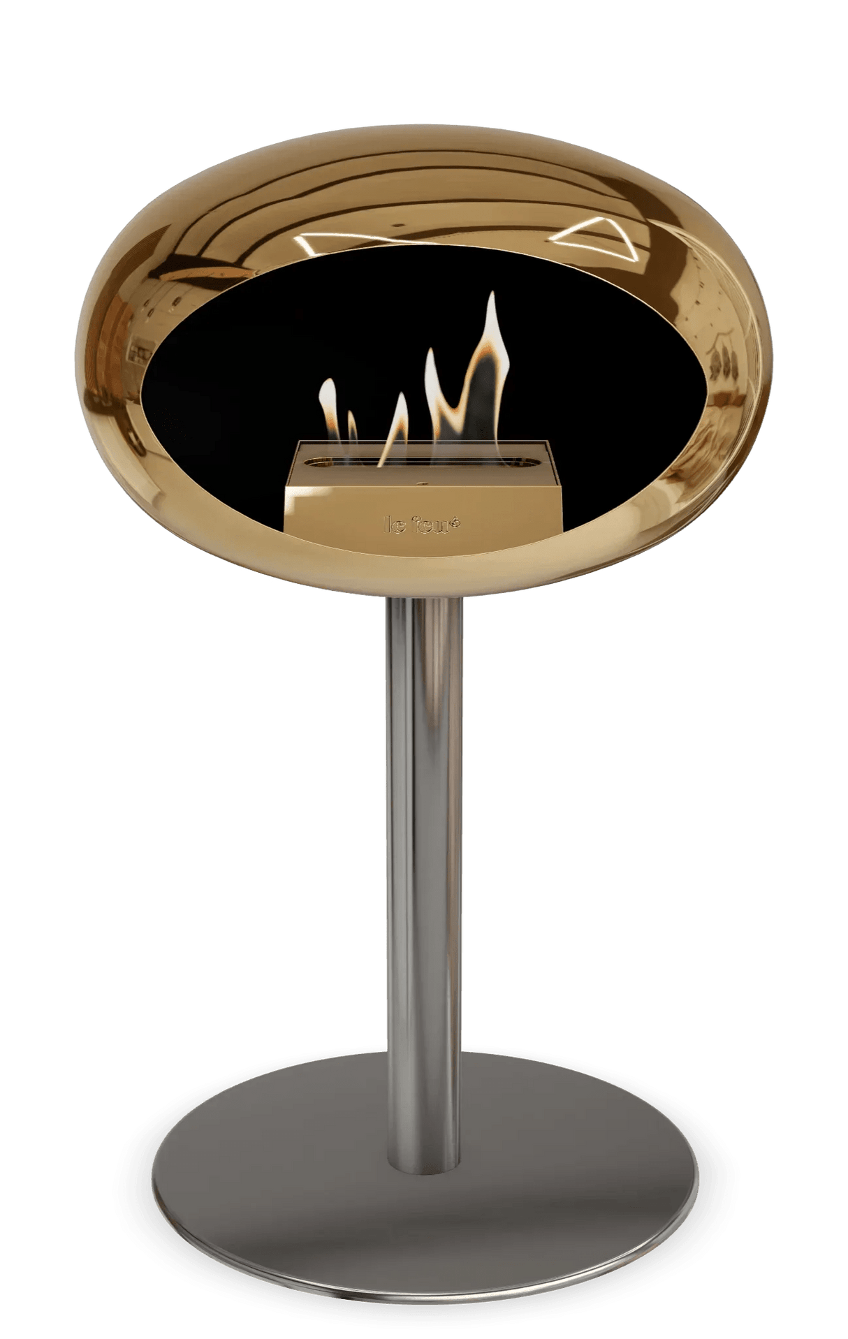 Le Feu - Dome Chromed Rose Gold Ground Steel Low Pole - Fireplace - Grand Alfresco