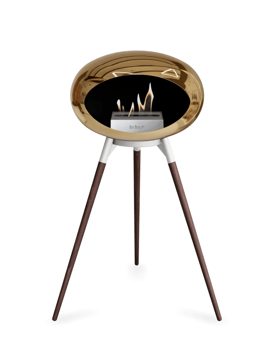 Le Feu - Dome Chromed Rose Gold Ground Wood High - Fireplace - Grand Alfresco