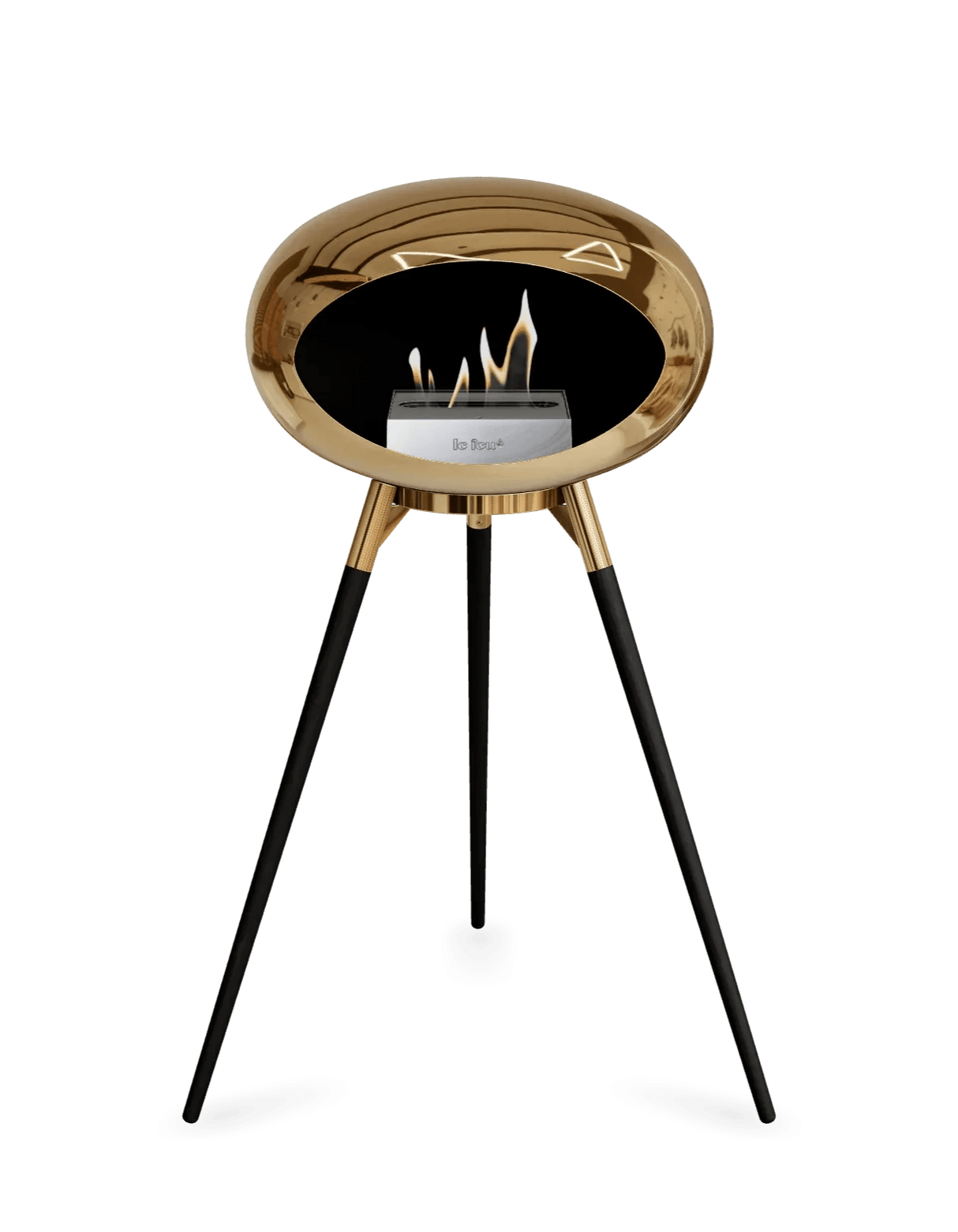 Le Feu - Dome Chromed Rose Gold Ground Wood High - Fireplace - Grand Alfresco