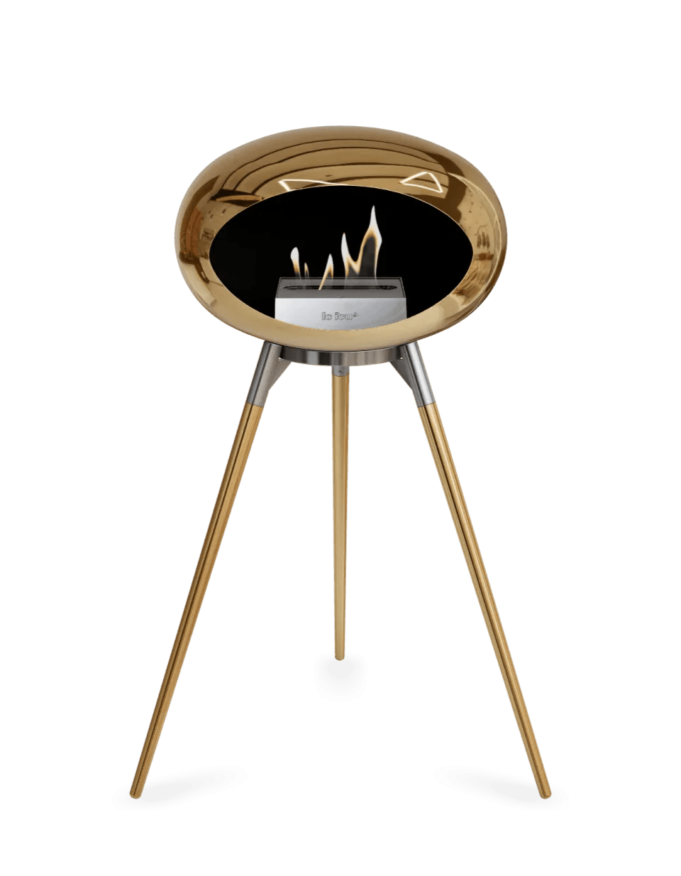 Le Feu - Dome Chromed Rose Gold Ground Wood High - Fireplace - Grand Alfresco