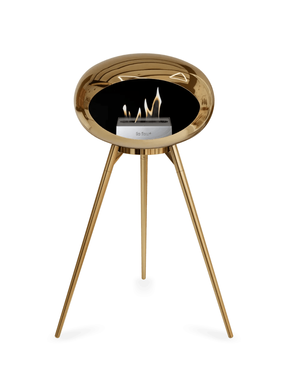 Le Feu - Dome Chromed Rose Gold Ground Wood High - Fireplace - Grand Alfresco