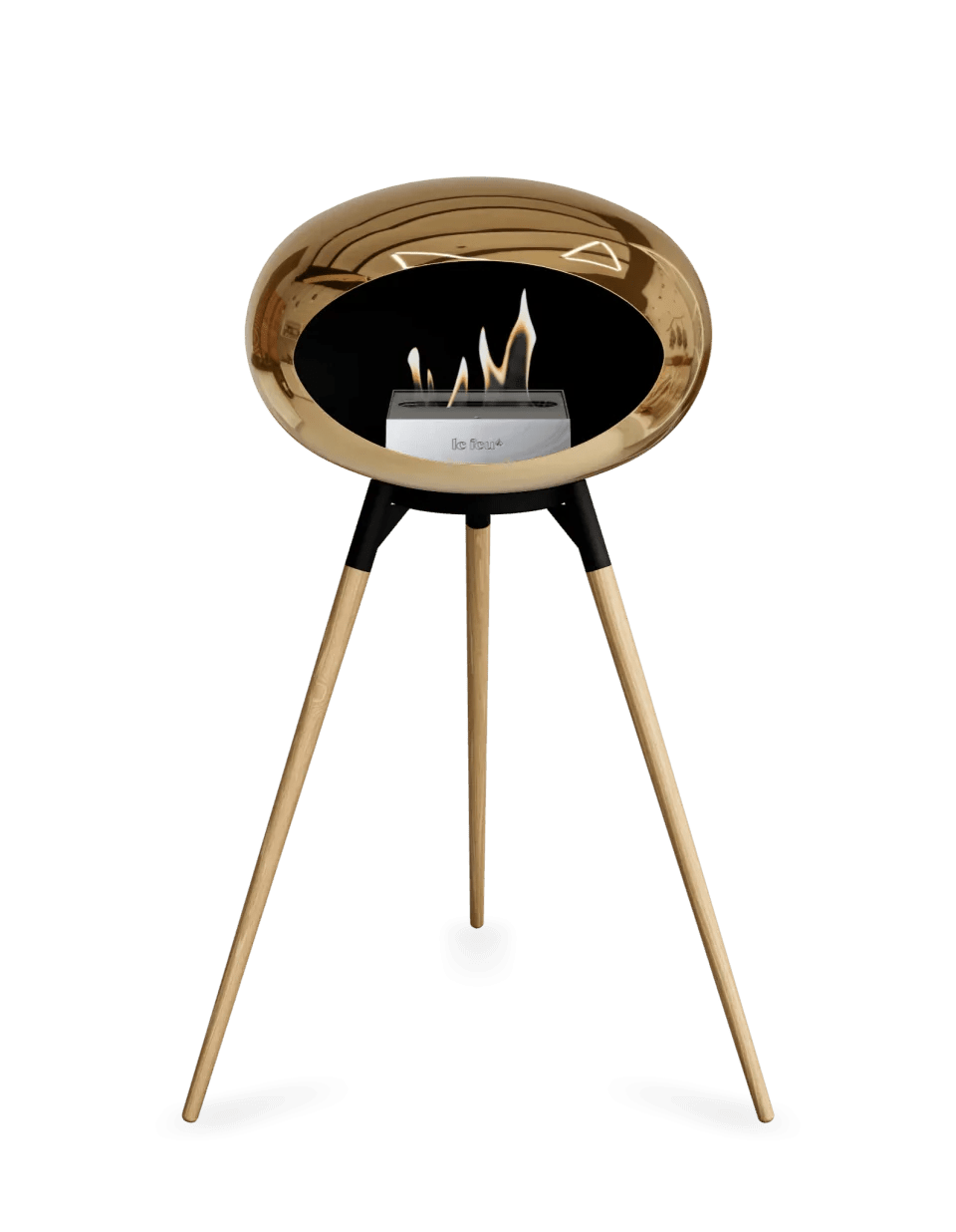 Le Feu - Dome Chromed Rose Gold Ground Wood High - Fireplace - Grand Alfresco