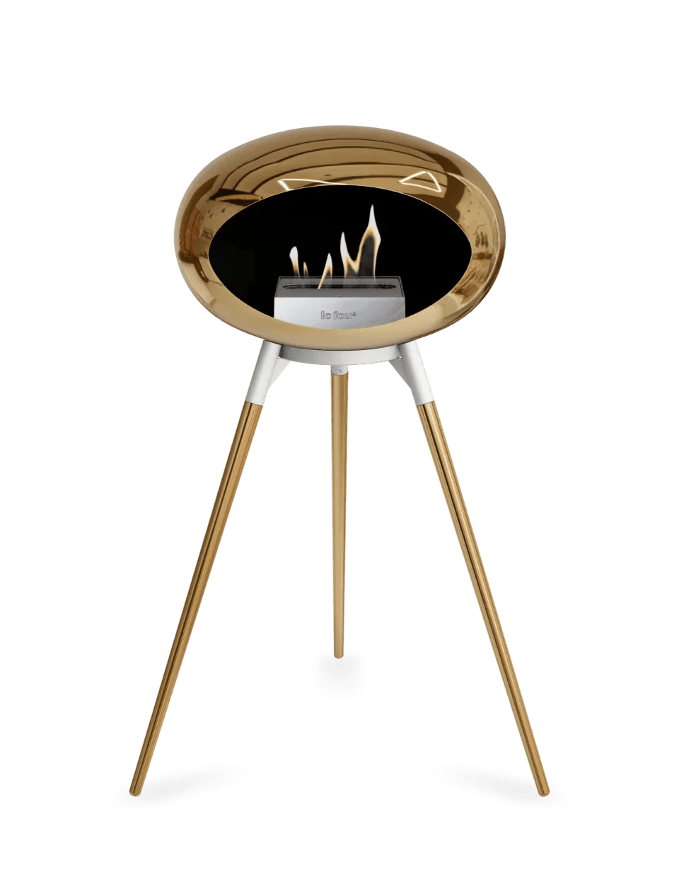 Le Feu - Dome Chromed Rose Gold Ground Wood High - Fireplace - Grand Alfresco