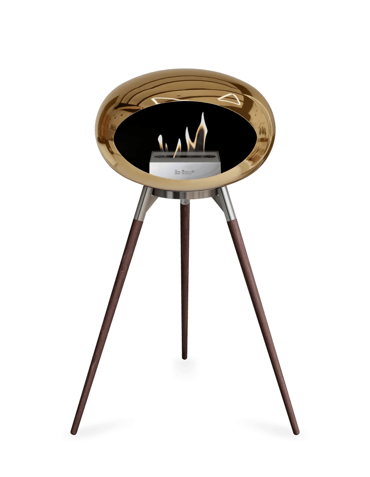 Le Feu - Dome Chromed Rose Gold Ground Wood High - Fireplace - Grand Alfresco