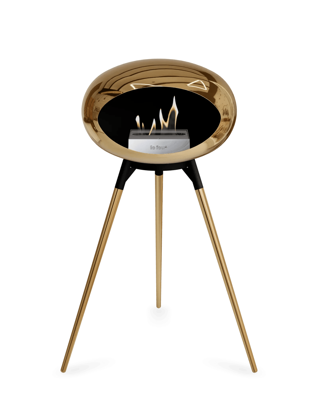 Le Feu - Dome Chromed Rose Gold Ground Wood High - Fireplace - Grand Alfresco