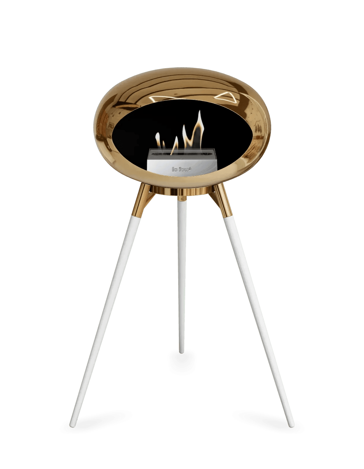 Le Feu - Dome Chromed Rose Gold Ground Wood High - Fireplace - Grand Alfresco