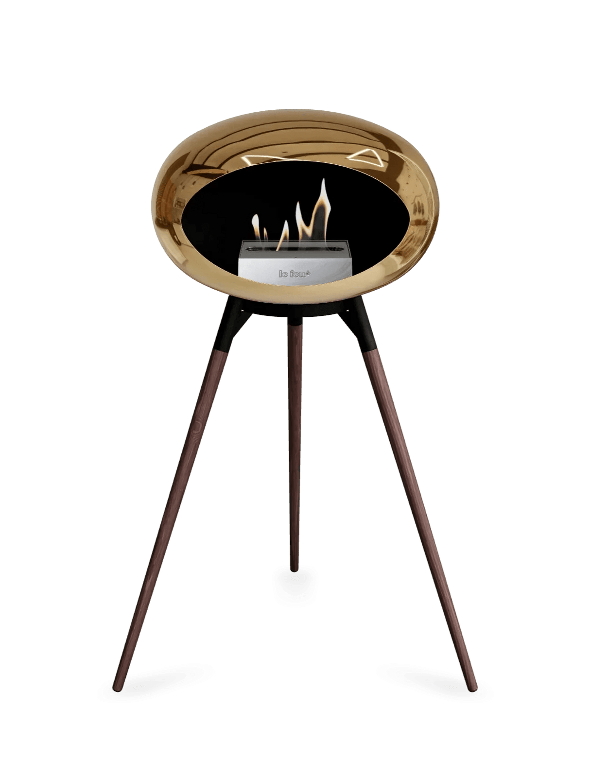 Le Feu - Dome Chromed Rose Gold Ground Wood High - Fireplace - Grand Alfresco