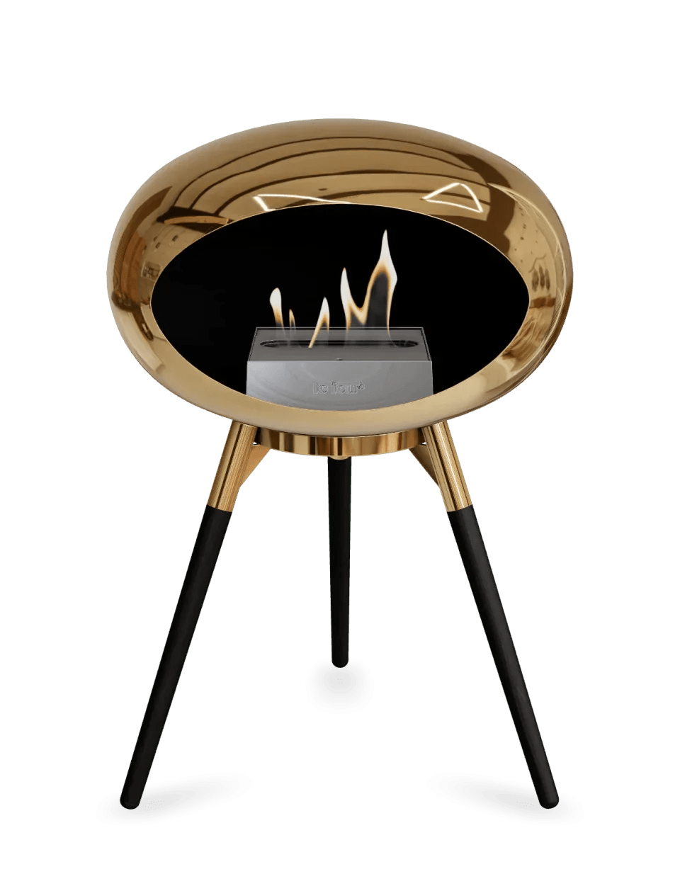 Le Feu - Dome Chromed Rose Gold Ground Wood Low - Fireplace - Grand Alfresco