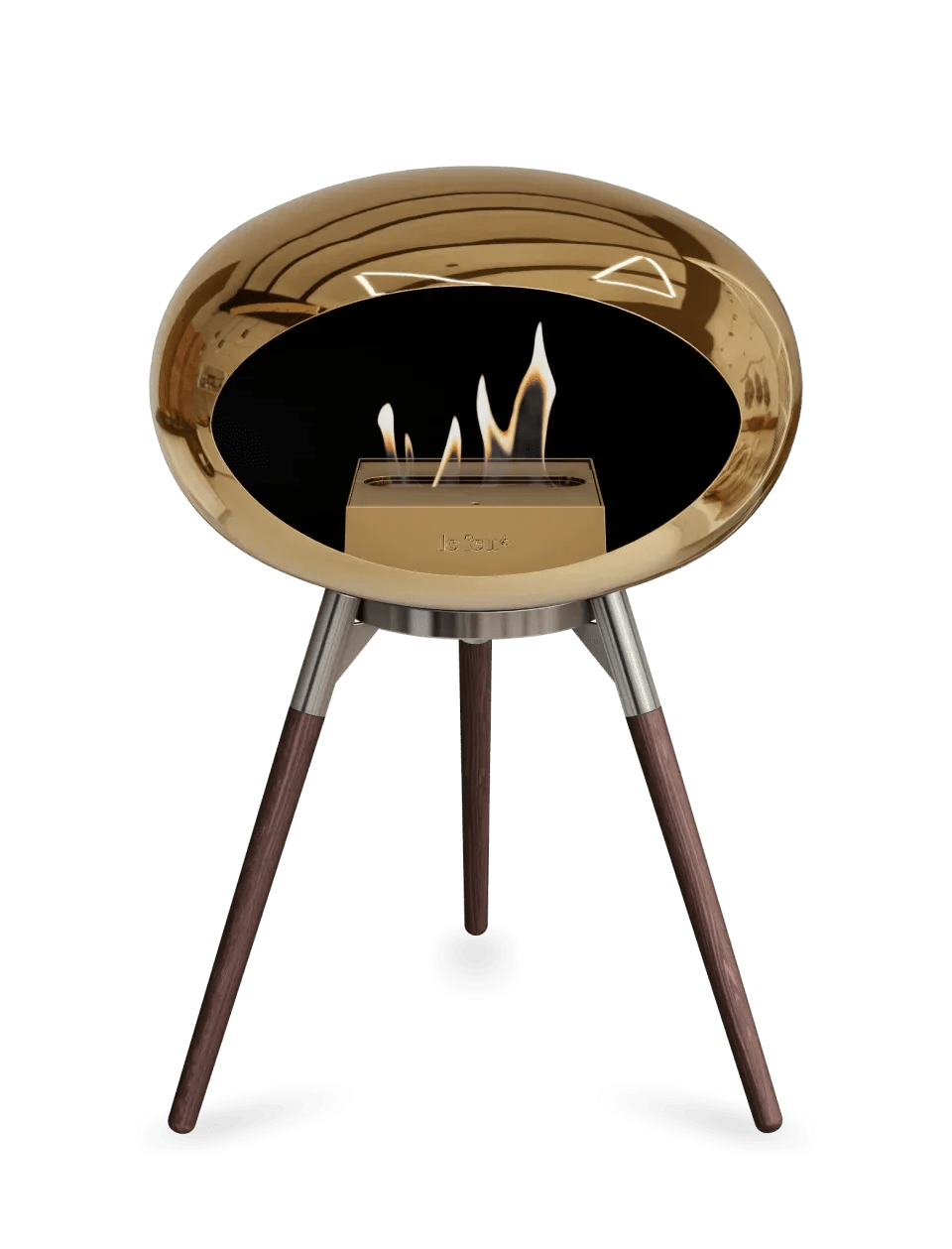 Le Feu - Dome Chromed Rose Gold Ground Wood Low - Fireplace - Grand Alfresco