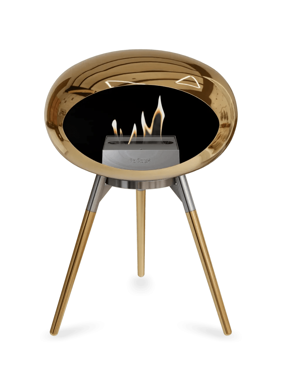 Le Feu - Dome Chromed Rose Gold Ground Wood Low - Fireplace - Grand Alfresco