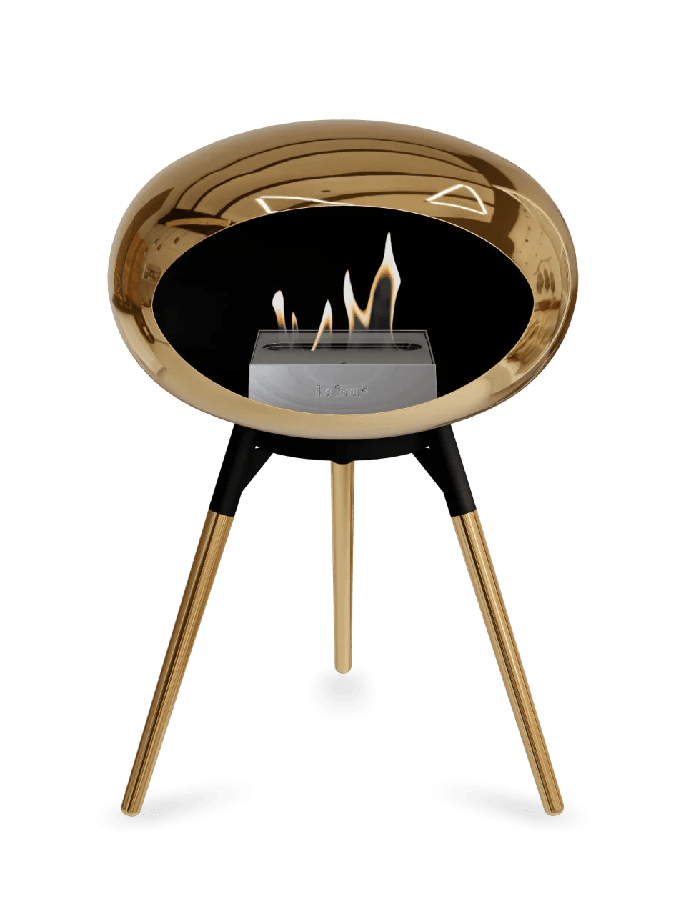 Le Feu - Dome Chromed Rose Gold Ground Wood Low - Fireplace - Grand Alfresco