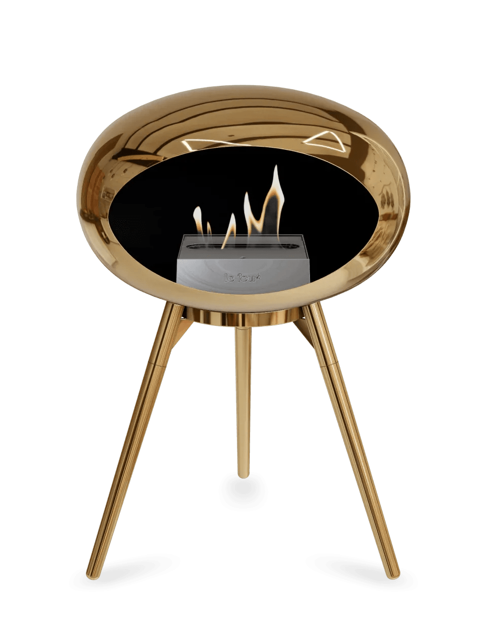 Le Feu - Dome Chromed Rose Gold Ground Wood Low - Fireplace - Grand Alfresco