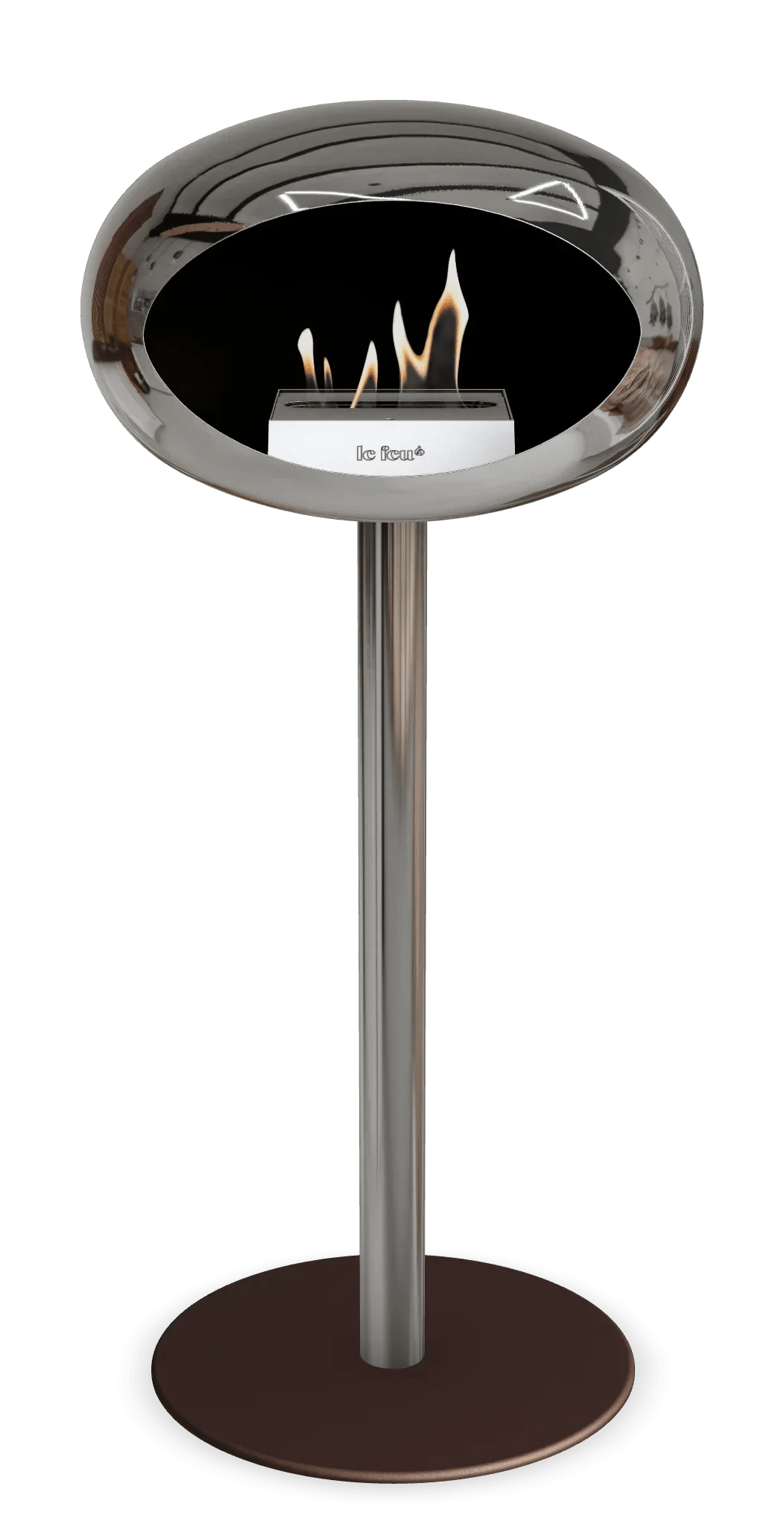 Le Feu - Dome Chromed Silver Ground Steel High Pole - Fireplace - Grand Alfresco