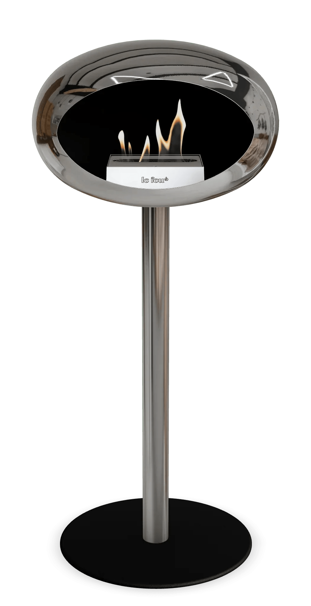 Le Feu - Dome Chromed Silver Ground Steel High Pole - Fireplace - Grand Alfresco