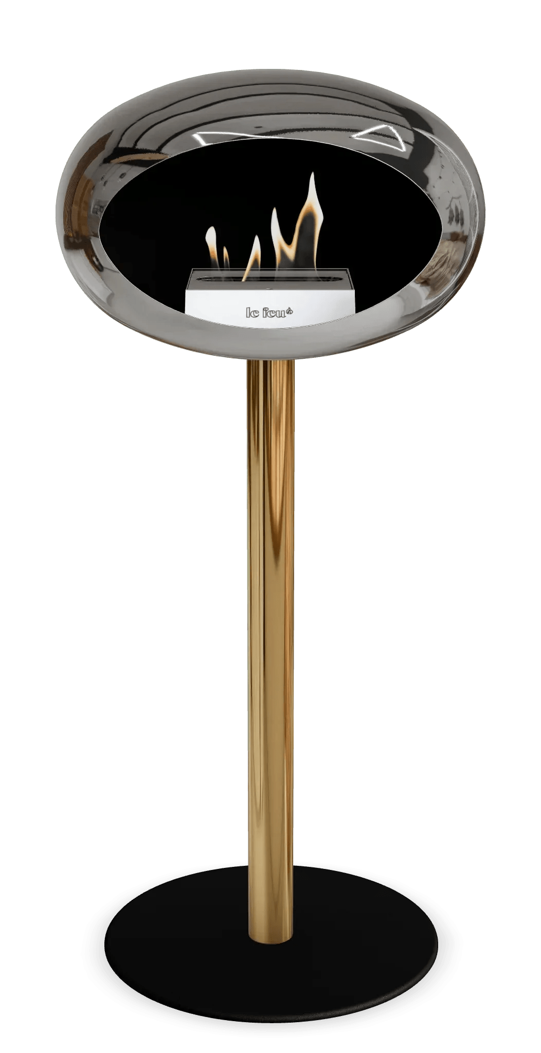 Le Feu - Dome Chromed Silver Ground Steel High Pole - Fireplace - Grand Alfresco