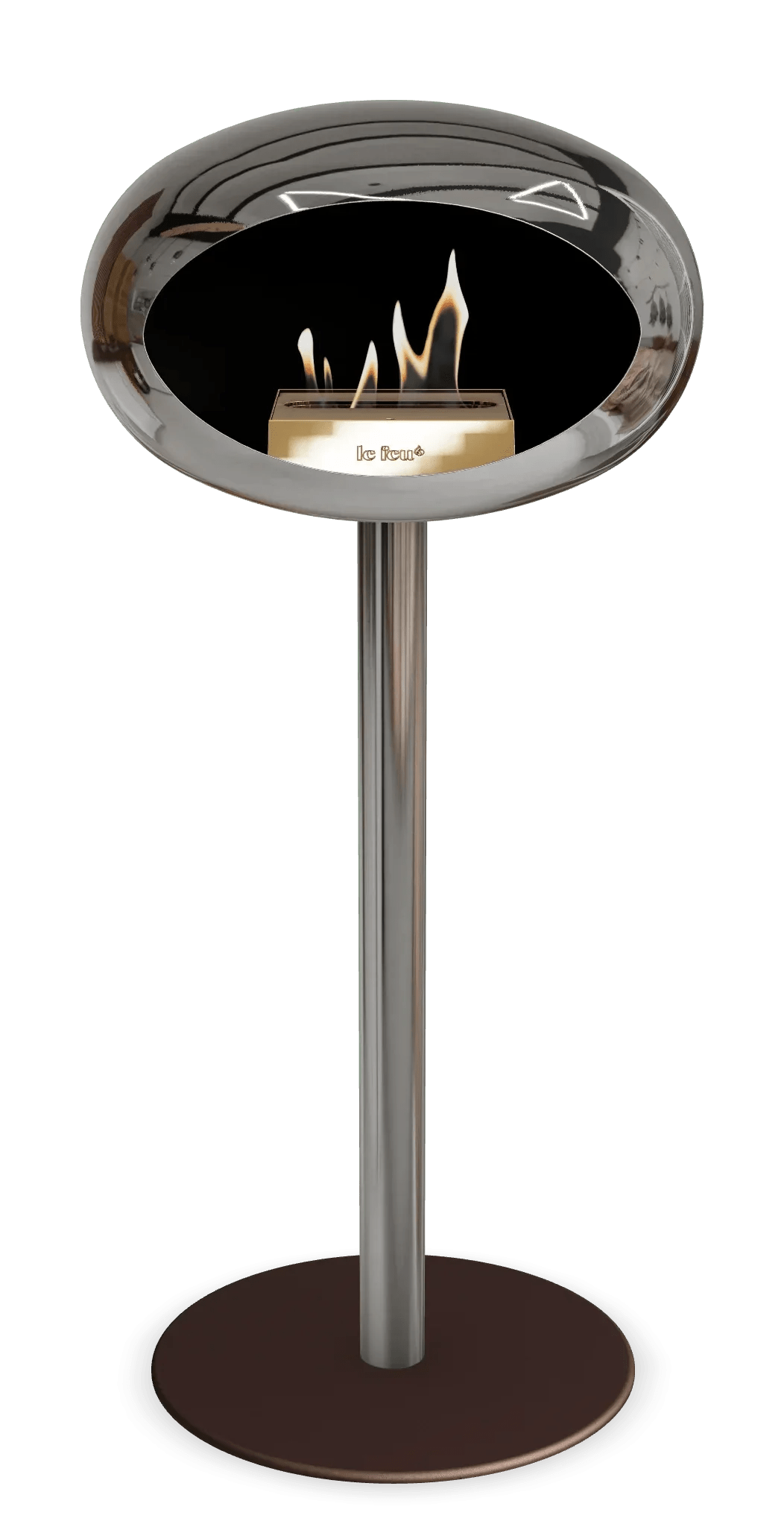 Le Feu - Dome Chromed Silver Ground Steel High Pole - Fireplace - Grand Alfresco