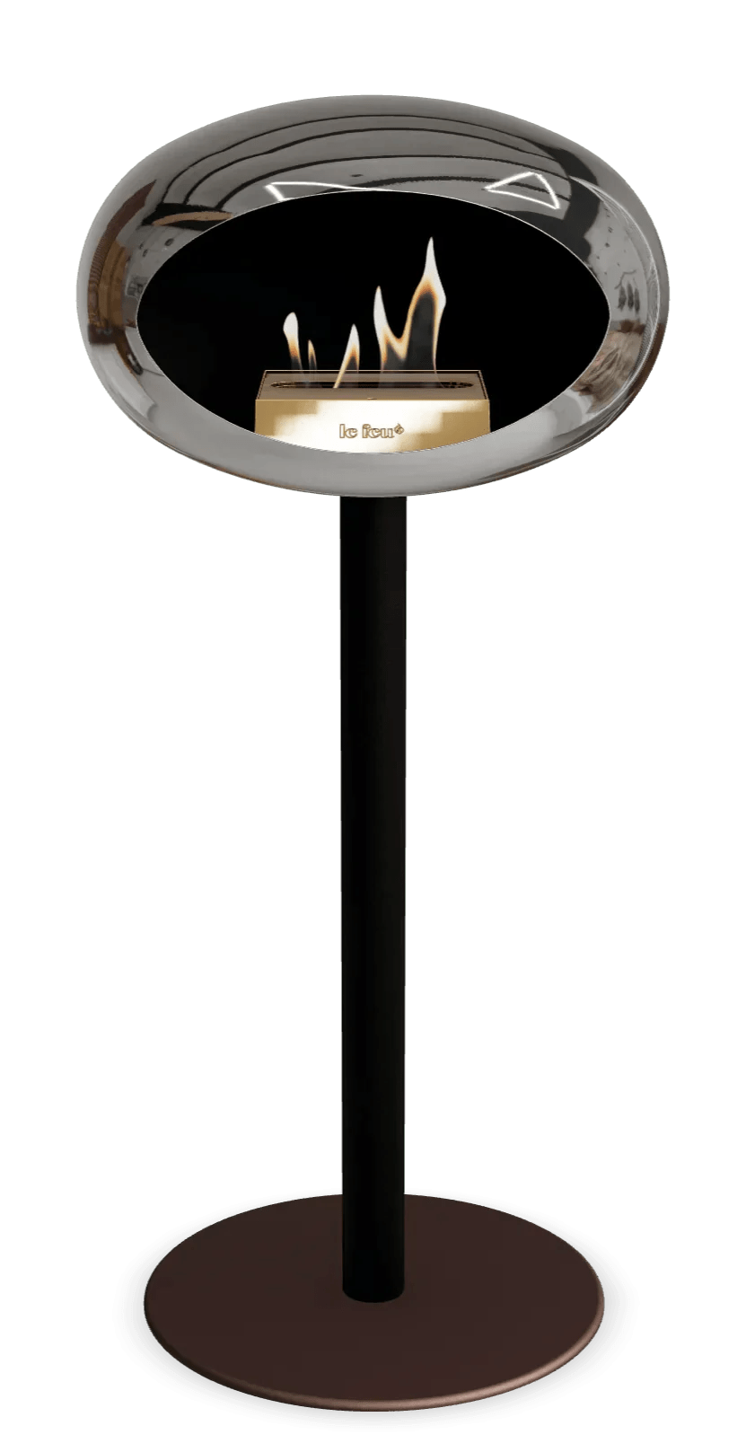 Le Feu - Dome Chromed Silver Ground Steel High Pole - Fireplace - Grand Alfresco