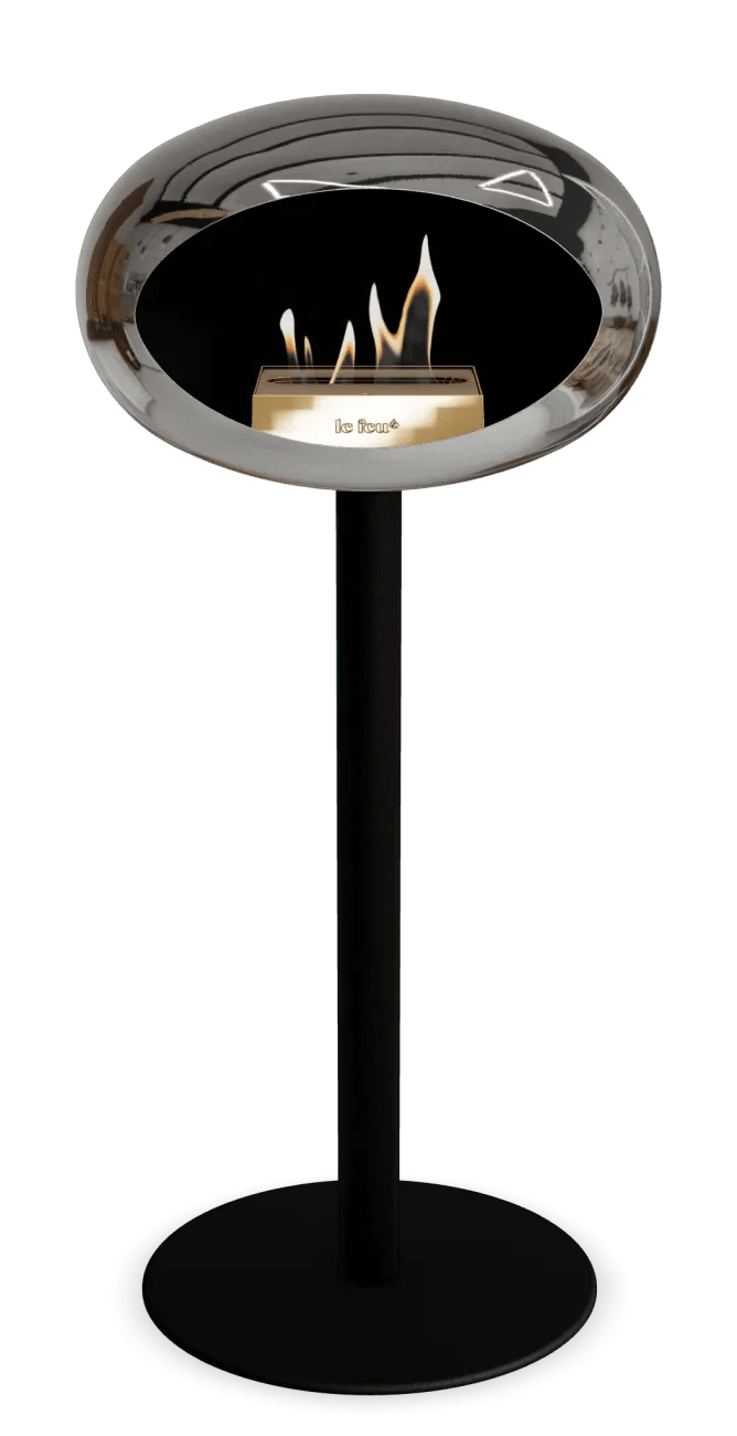 Le Feu - Dome Chromed Silver Ground Steel High Pole - Fireplace - Grand Alfresco