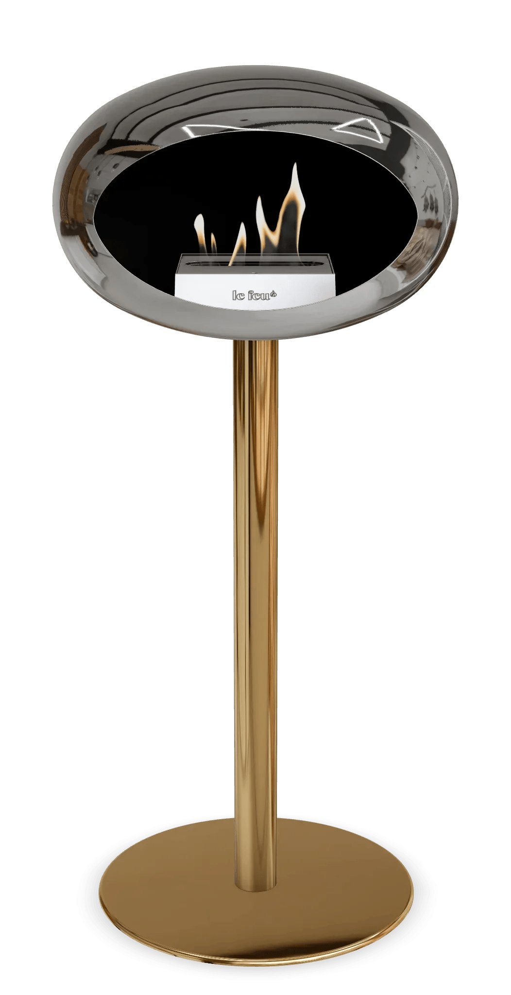 Le Feu - Dome Chromed Silver Ground Steel High Pole - Fireplace - Grand Alfresco