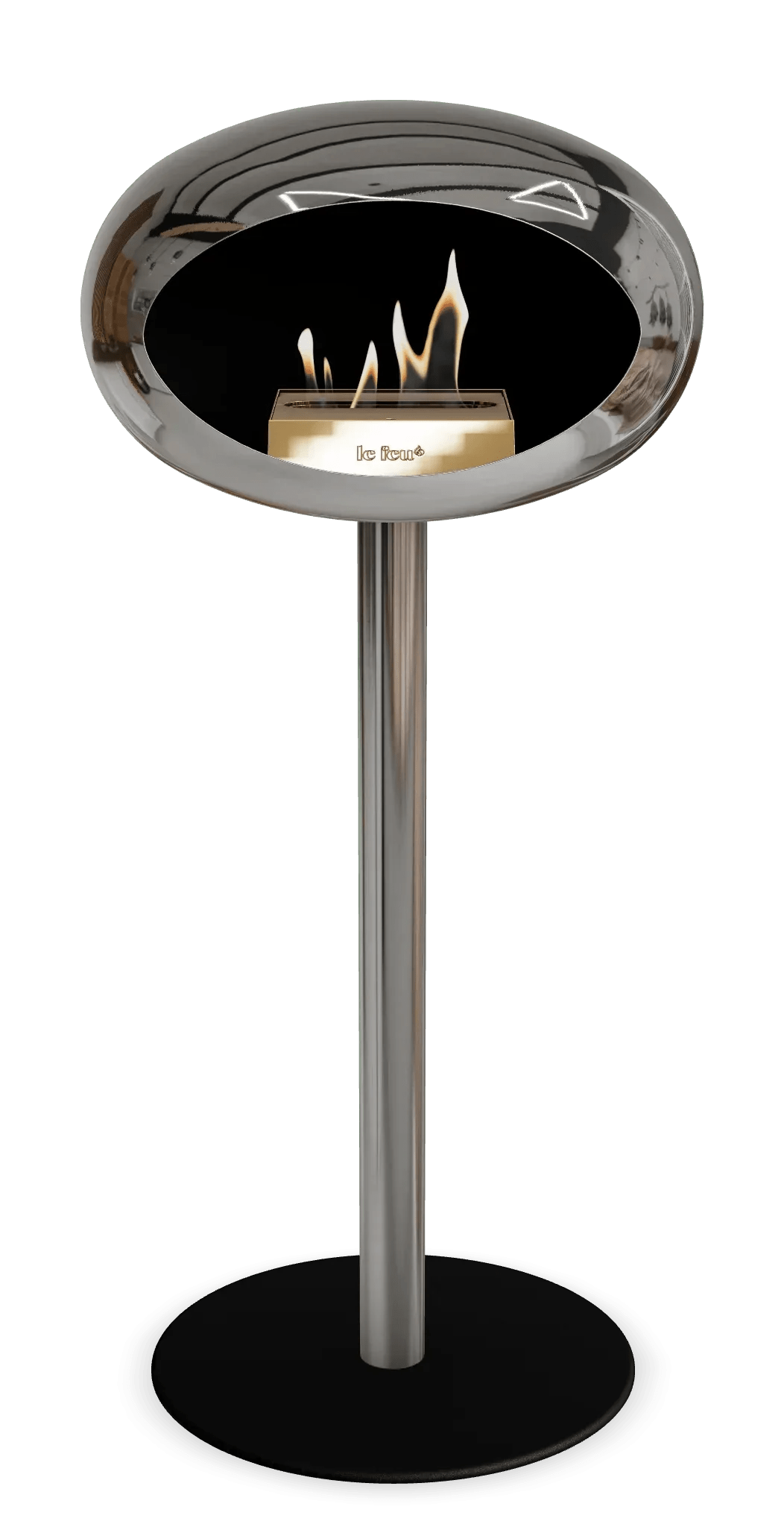 Le Feu - Dome Chromed Silver Ground Steel High Pole - Fireplace - Grand Alfresco